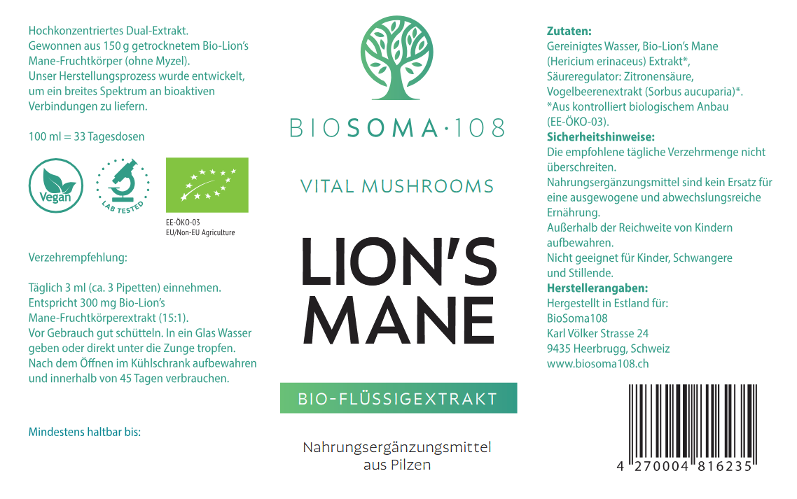 LION’S MANE Bio-Flüssigextrakt – Bild 2